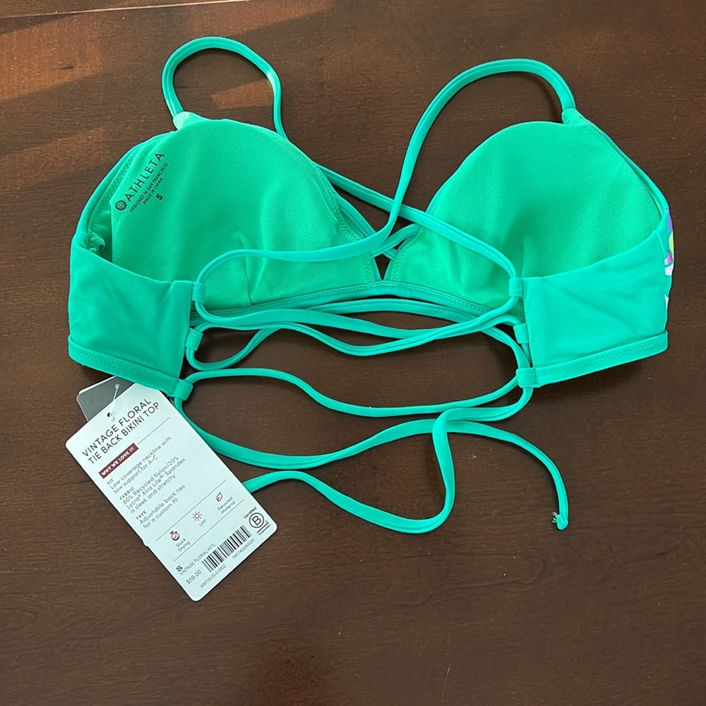 Athleta Vintage Floral Tie Back Bikini Top - Picture 2 of 9